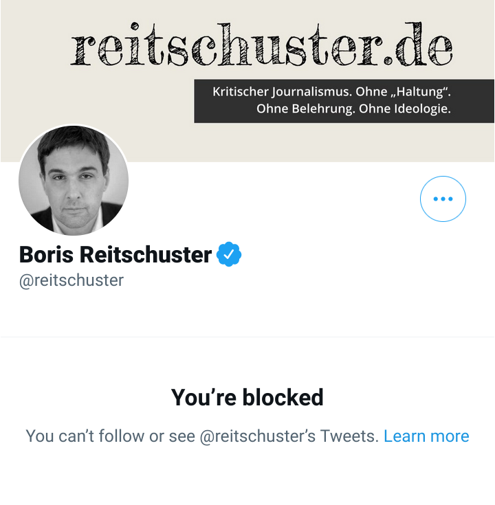 ProDeutschland5's tweet photo. @hopeERF @reitschuster Na dann ist es ja völlig in Ordnung das #Reitschuster im großen Stiel kritische Stimmen blockiert 👍🏻
Auch wenn das was er macht vielleicht rechtlich keine #Zensur ist, so kann man umgangssprachlich schon sagen #ReitschusterZensiert https://t.co/jya56qBtOP