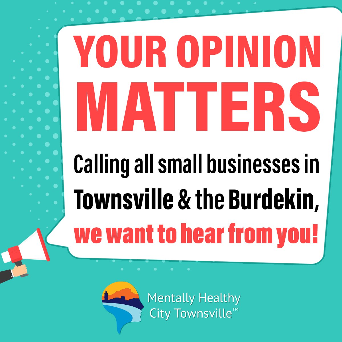 MHCTsv's tweet photo. Mentally Healthy City Townsville have created a short survey to find out if small businesses would be interested in FREE mental health &amp; well-being training. Visit to have your say https://t.co/12WgYDGPcy https://t.co/p6xHUdQ2if