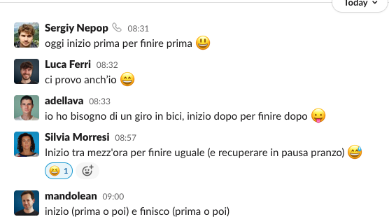 micheleluconi's tweet image. (Quasi) tutte le aziende permettono orario di lavoro flessibile. Questa è la nostra interpretazione di *flessibile*
#people #passion #responsability #organisation #worklifebalance /cc @flowingis