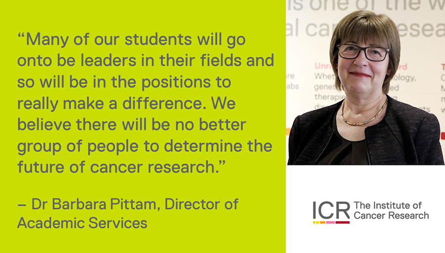 ICR_London's tweet photo. To mark this year's #ICRTeachingWeek, Dr Barbara Pittam describes how our students play a central role in both our world-leading cancer research and creating a diverse, inclusive culture.
Read more in her blog ⬇️
https://t.co/T9vt5yhoI3
#PhDLife #CancerResearchPhD #PhD https://t.co/rMXJo2EWib