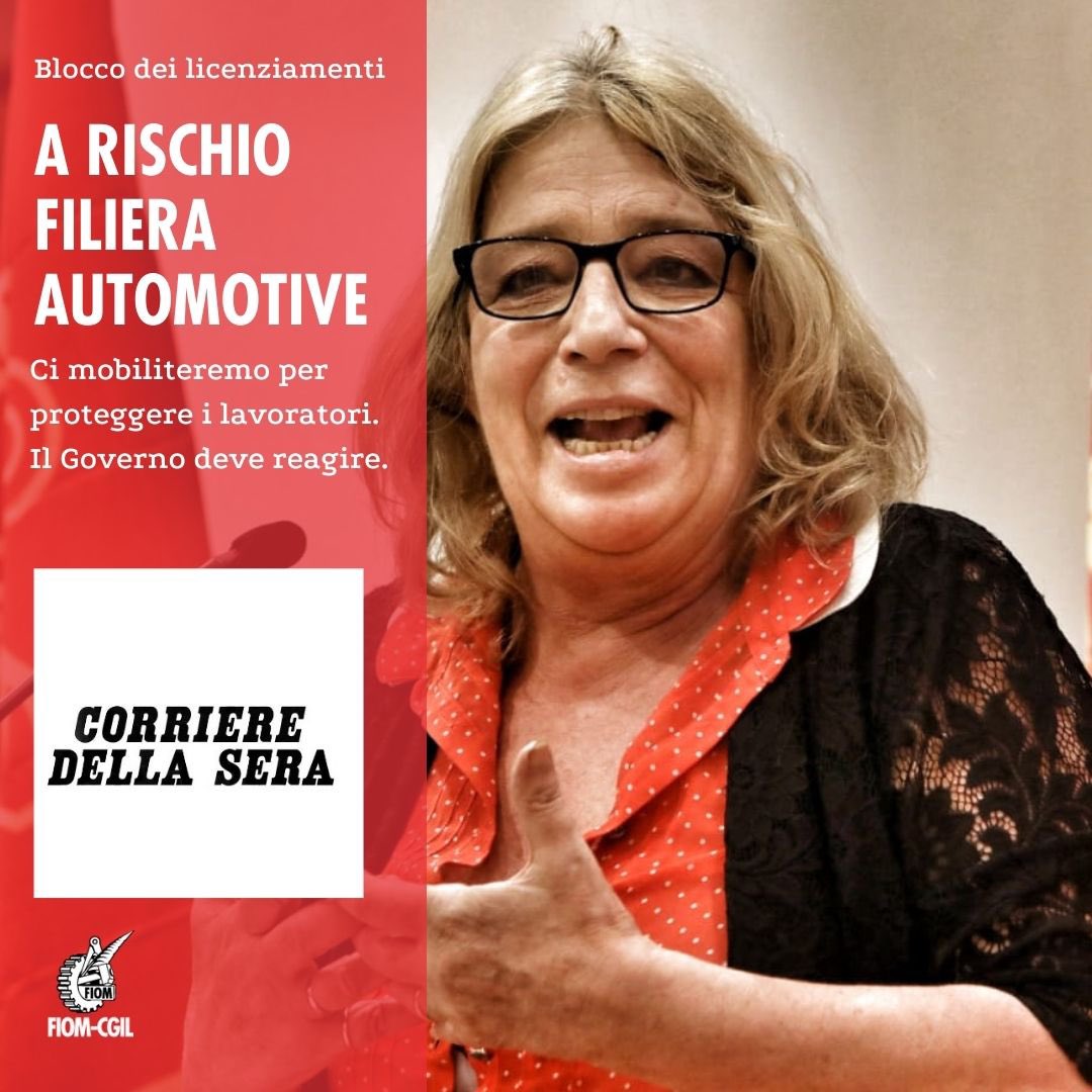 fiomnet's tweet photo. 🔴⚙️ Serve un piano quinquennale per tutti quei settori in fase di riconversione ecologica e riorganizzazione, a partire dall’automotive.
Ci mobiliteremo per fermare i licenziamenti! 
📌 L’intervista di oggi a @RedavidF sul @Corriere 
↘️ https://t.co/76sNm79vOu 🗞 https://t.co/phy0BM51wg