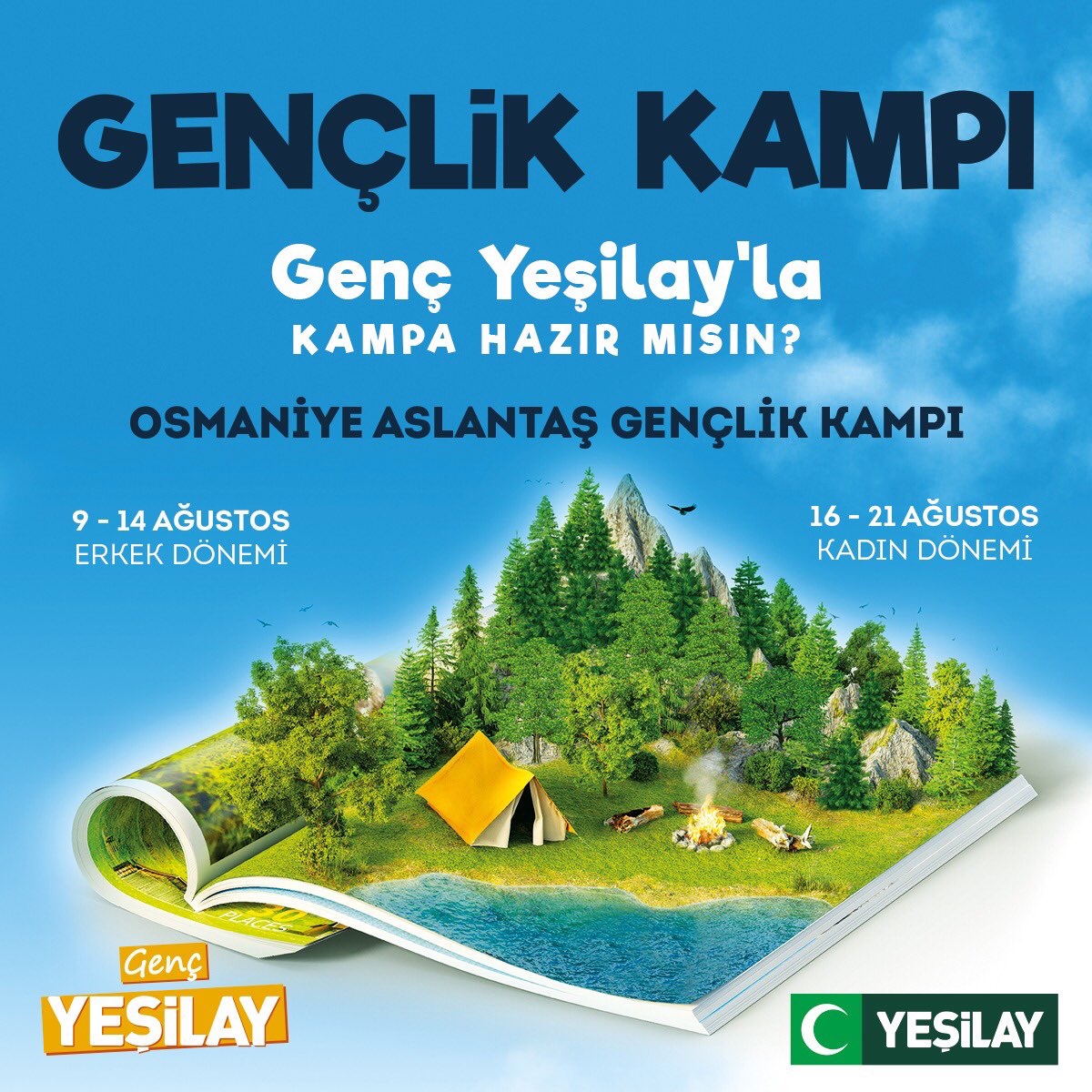 zbeugencyesilay's tweet photo. Yeşilay tarihi, bağımlılık ve kişisel gelişim eğitimleri, kültür, sanat ve sportif faaliyetler ile dopdolu geçecek kamp programında bizimle birlikte olmak istiyorsan başvurunu bekliyoruz!
Başvuru link; 💚https://t.co/jSW0b4THB1
PushpinDetaylı Bilgi için; genclik@yesilay.org.tr https://t.co/XnpoyANWlS