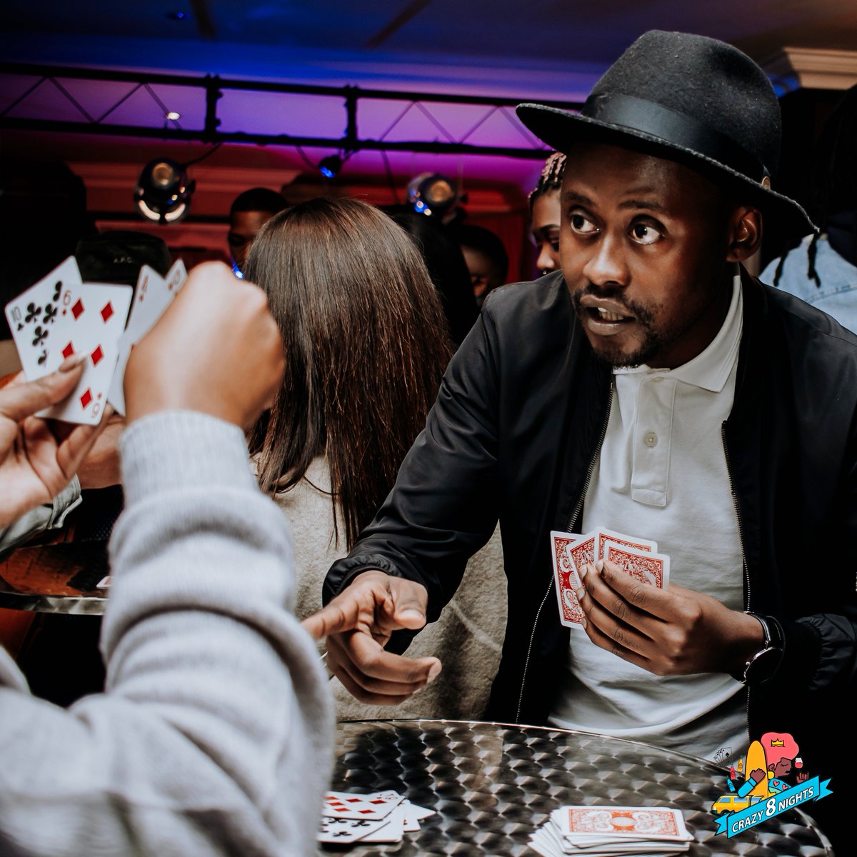 Crazy8League's tweet photo. “How many cards do you have left?” - @SirVincentSA 

#Crazy8League #CrazyNights #WeLoveCrazy8 #Crazy8Community #Crazy8 #CardGames https://t.co/051pS1S9HV