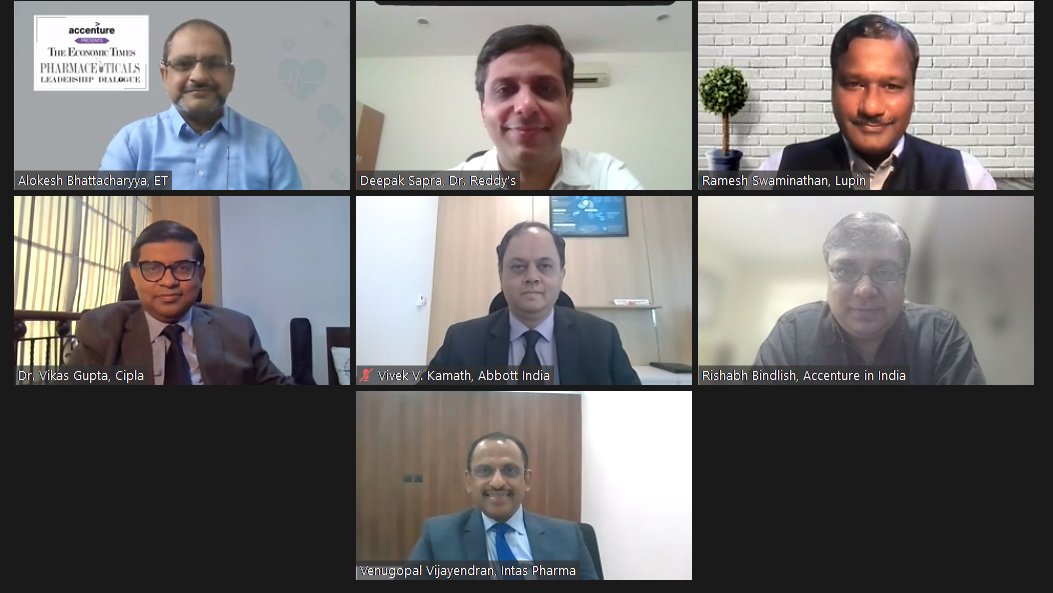 Indian Pharma industry has shown tremendous resilience in its ability to serve people in India during this pandemic. The pharma leaders at ET-<a href="/Accenture/">Accenture</a> webinar highlighted the convergence of technology and pharmaceuticals for healthcare tomorrow.  <a href="/AccentureIndia/">Accenture India</a>