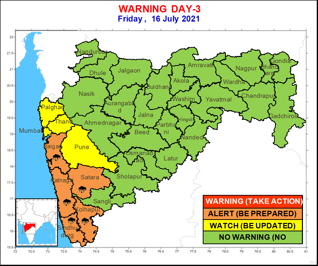 Paschim Maharashtra District Map K S Hosalikar On Twitter: "District Forecast & Warnings For Next 5 Days By  Imd For Maharashtra, 14 - 18 July Https://T.co/Aqfnmzl3Mt" / Twitter