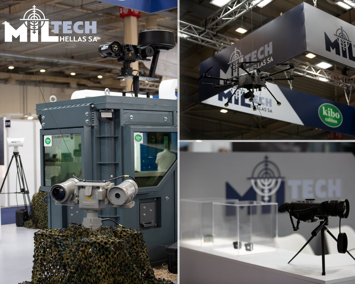 MiltechH's tweet photo. After a first successful day at @DEFEA2021  - Defence Exhibition Athens we are looking forward to meeting you and showcase our new product range. 

Our products line includes Weapon Sights, Thermal Long-Range Surveillance Cameras and the Elistair UAV.

#DEFEA2021 https://t.co/iVsYaowsgB