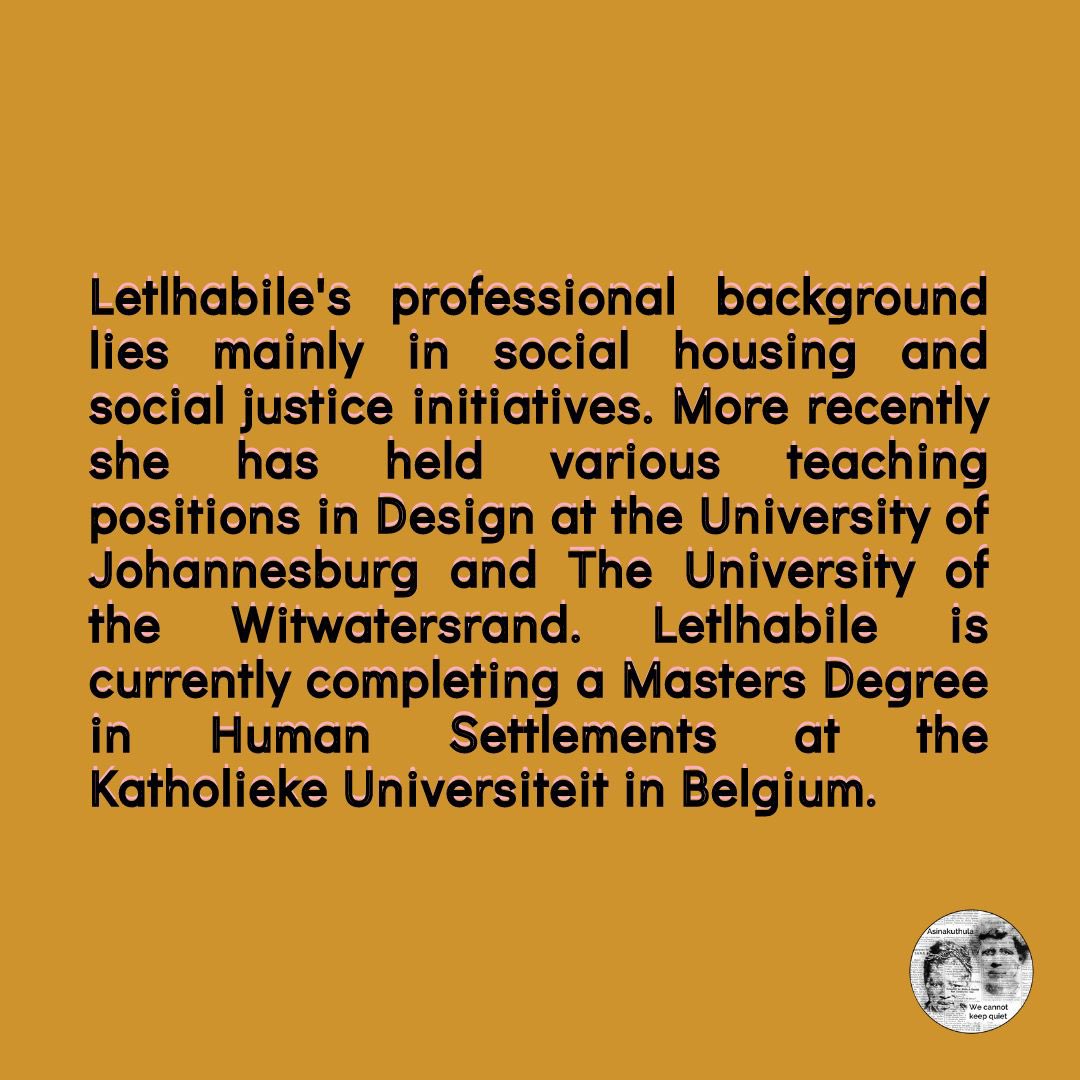 asinakuthula's tweet photo. Asinakuthula’s #wcw is Letlhabile Shubane, an architect with special interest in social justice. Read through our infographics to learn more. https://t.co/psHLjZtyiC
