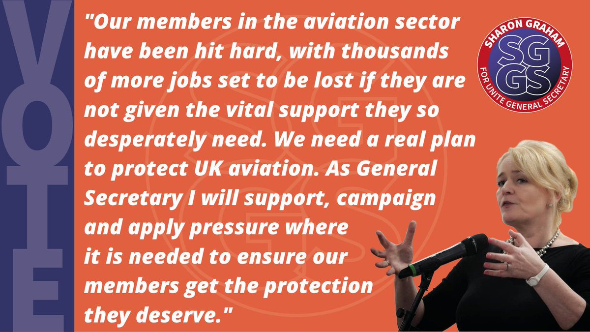 UniteSharon's tweet photo. Vote Sharon Graham

As General Secretary, I will support our members in the aviation sector. 

#SG4GS https://t.co/B30TNdEAl1
