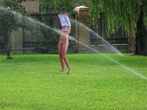 Simple pleasures!"Naked in the backyard" task.http://slavehours.c...