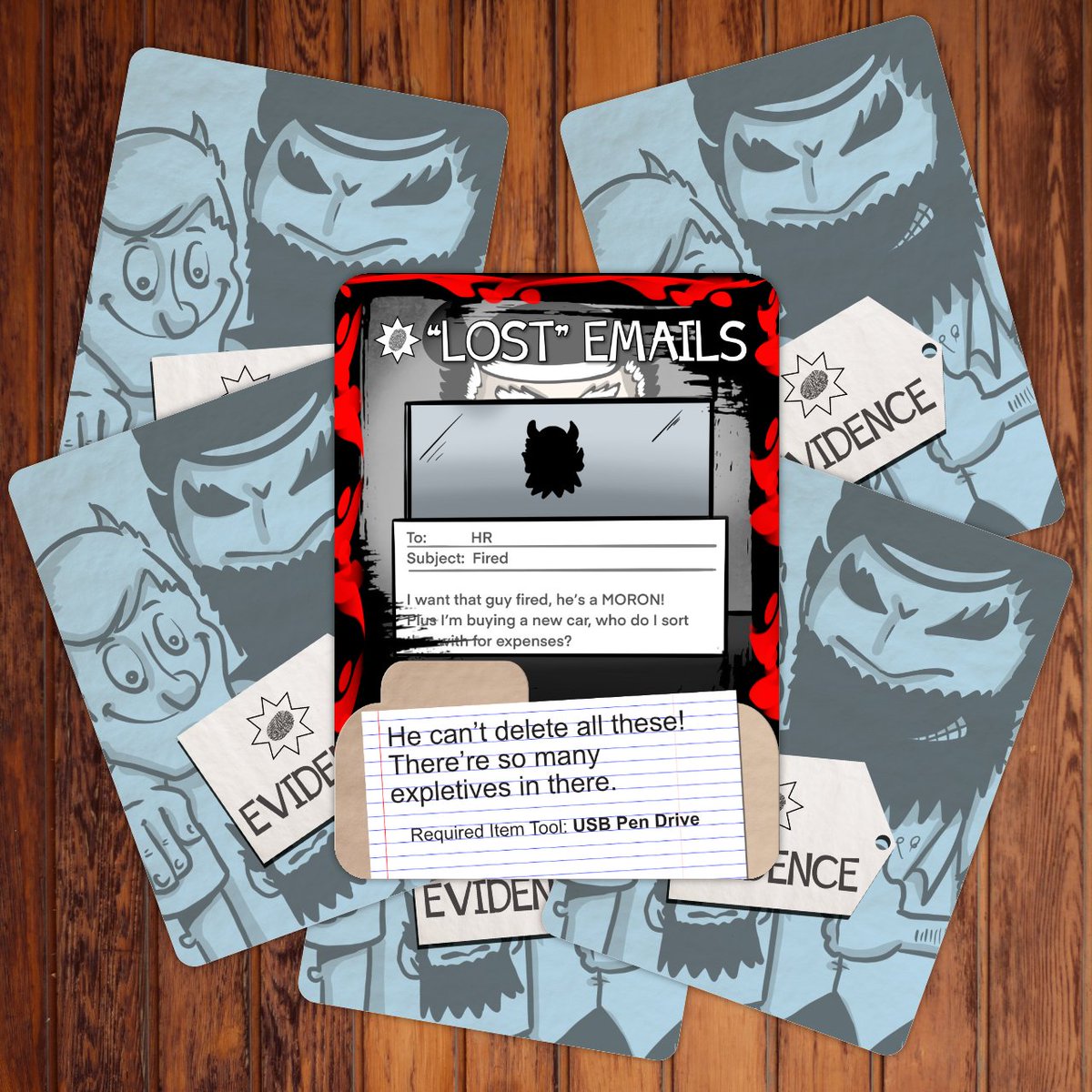 BullyBossLtd's tweet photo. The Bully Boss is up to no good and the key to defeating him is finding evidence of his wrongdoings. Collect enough and the Boss’ll crumble like an undercooked mince pie.

What's the worst thing your boss has ever done?

#boardgames #WednesdayMotivation https://t.co/FZSm5FpqaD