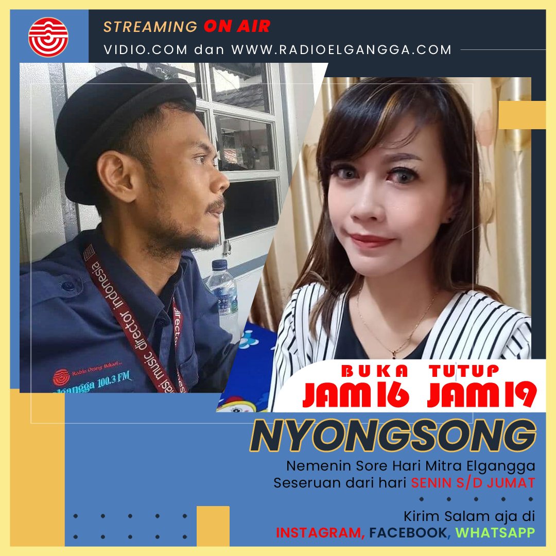 ElganggaFM's tweet image. #SemangatSore di gelaran #Nyongsong 
Cuss absen skalian ikutin temanya yg dikasi di on air.
ketik dah di kolom komentarnya INSTAGRAM sebanyak2nya skalian senggol temen2 Mitra lainnya.

#ElganggaFM