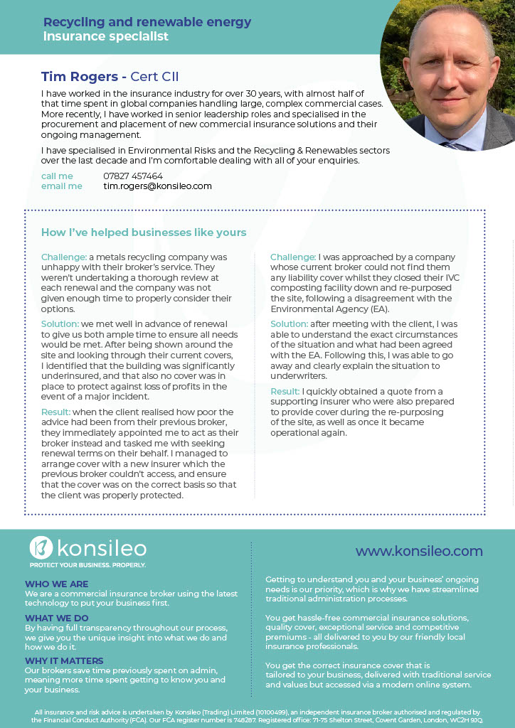 Do you approach a Personal Injury lawyer to defend you in an Employment law case? No, so why appoint an #insurancebroker who doesn't really specialise in your sector? If you're a UK #wastemanagment company wanting better terms this renewal then I specialise in your sector...