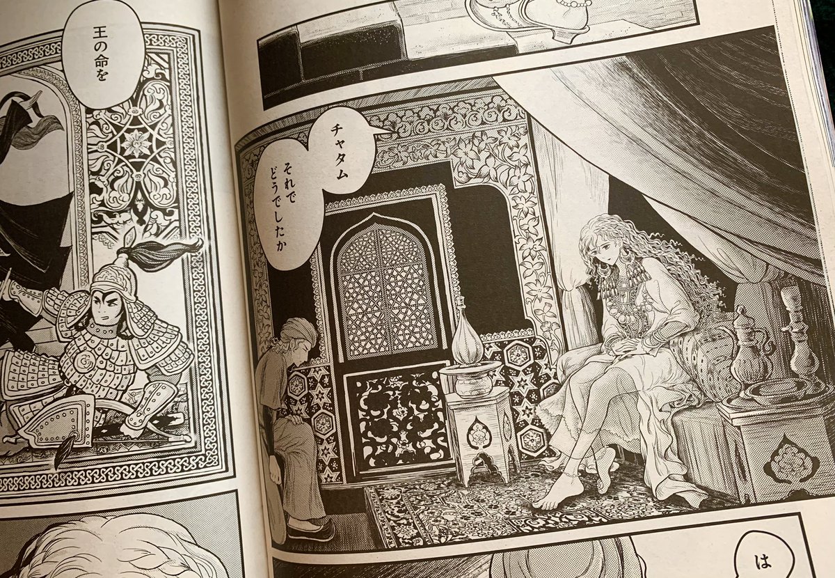 【連載第10回のお知らせ】『ペルシャの幻術師』司馬遼太郎さん原作の漫画連載10回目が「週刊文春」7月15日号に掲載されています

今回も12〜16世紀の写本絵画を参考した絵をいくつも描いてます。
後になると写本絵画は中国や欧州などの影響も見られるそうで、慎重にモチーフを選びました(大丈夫かな…) 