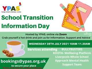 Y7TransitionWDS's tweet photo. YPAS Transition Parent Coffee Event – Wednesday 28th July @ 10am (Zoom). Bookings can be made via bookings@ypas.org.uk

Zoom link -  https://t.co/SjDdEMDSNg https://t.co/0miuCHJH75
