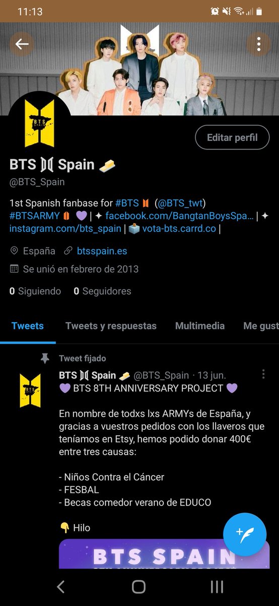 BTS_Spain7's tweet photo. Hello!

We are @/BTS_Spain, sorry in advance for using this account. Our main acc has been suspended and we're trying to get it back.

It's more than 8 years of hard work and we don't want it to lose all of it. We appreciate if you could please spread the word 🥲 https://t.co/tranaStvgI