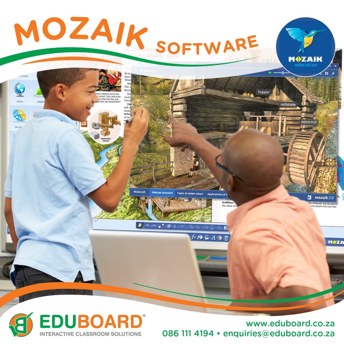 eduboard's tweet photo. With the third wave upon us, teaching and ensuring your students get quality education from home can be difficult. Our Mozaik software is here to make that journey easier for you! Hit us up for a quote or online demo on enquiries@eduboard.co.za.

#EduBoard #interactivesolutions https://t.co/r9iUZLf82o