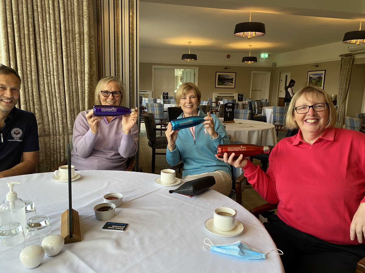 secondcityproam's tweet photo. In our fab @Luke_Sport goodie bags what were the chances that the ladies would pick a bag that had a water bottle that matched their golfing attire 🤩 - sadly Mike Raj  wasn't wearing silver LOL @WHGCProShop. Judith &amp; Sue picked up ladies nearest pin &amp; longest drive @whgc1886 https://t.co/nc3Mkx9UN7