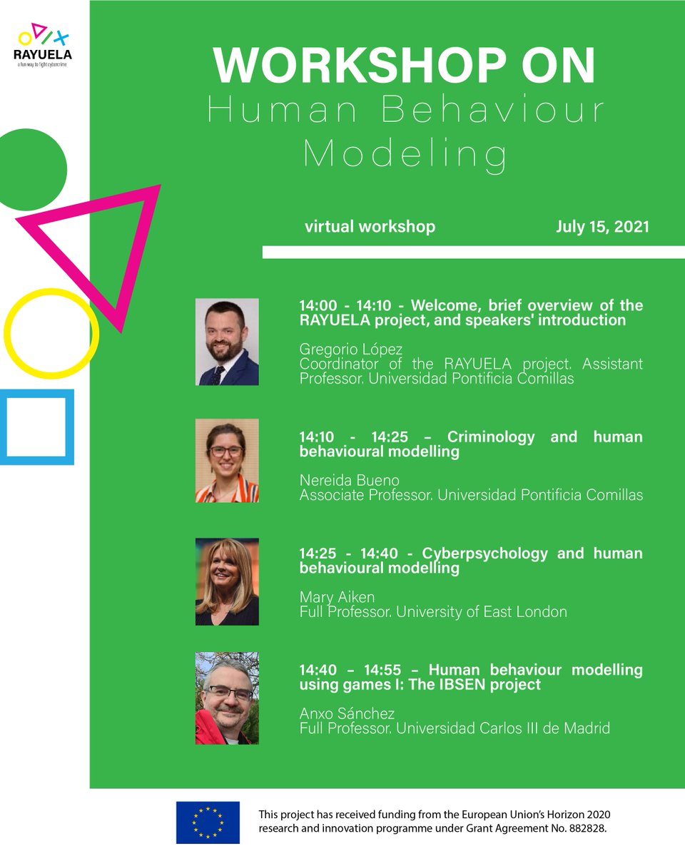 PimcityProject's tweet photo. Today, 15th July, Roberto González (@robegs) , researcher at @PimcityProject , will participate at the online workshop on Human Behaviour Modeling organised by @RAYUELA_H2020.
⏰14:00 CEST
Join us to learn more about human behaviour modeling and privacy.
https://t.co/e1MJOX5Wnb https://t.co/PJ67Xl14TR