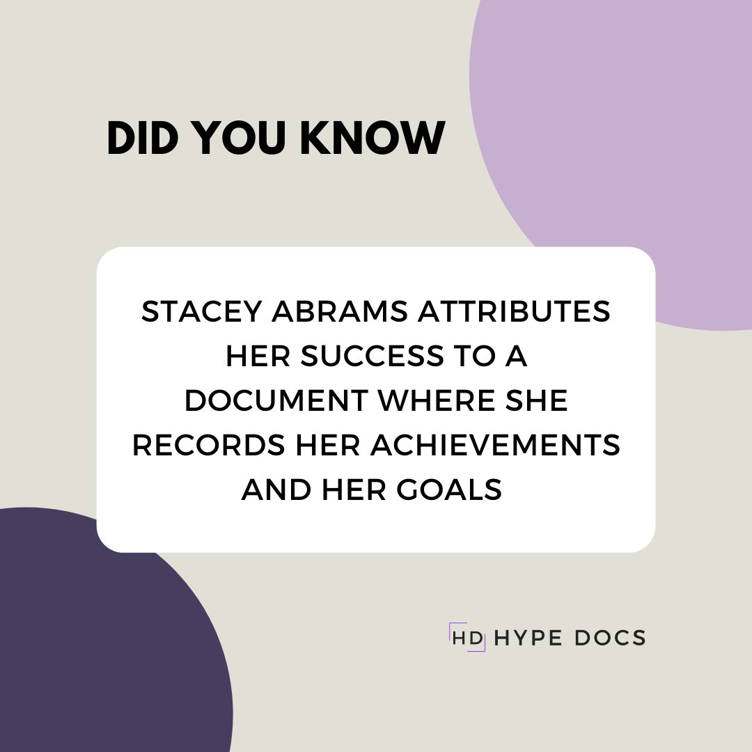 HypeDocsCo's tweet photo. Stacey Abrams is an all-around source of inspiration and motivation. But she attributes her success to this one little trick that you could easily implement. So, what is the first goal you will write on that list?
#hypedocs #hypeyourself #StaceyAbrams #inspiration #hypemovement https://t.co/NhbDmRxrBI