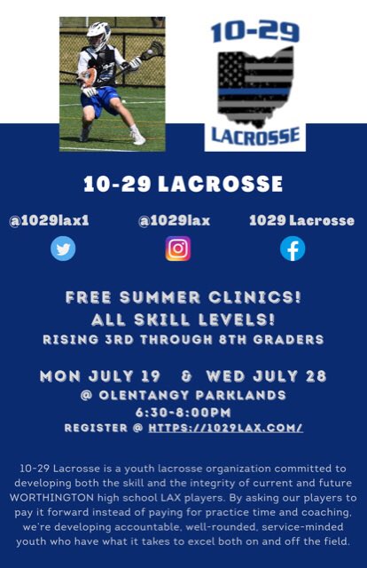 First of two FREE clinics just around the corner!!  
Have you registered yet?!? 
1029lax.org/clinic-registr…