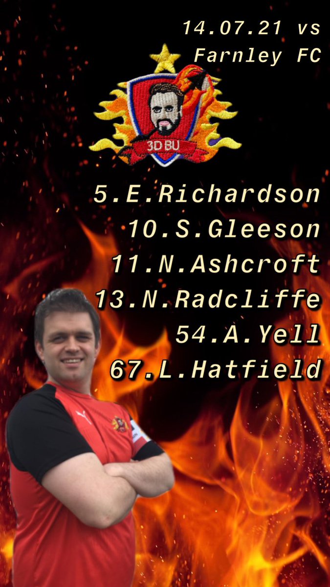 Totally3DBu's tweet photo. Just one change from last night’s squad as N.Ashcroft comes in for A.Browne. Your Wednesday night Third Degree Burnley lineup. #3DBU #praisedefault #TDBFFC @goals_leeds https://t.co/PVMvcZPPFb