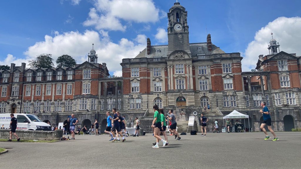 DartmouthBRNC's tweet image. To link with the origins of Field Gun and the 7488 mile journey from Portsmouth to Port Elizabeth, BRNC are aiming to complete 7488 laps of the parade ground ramps over two days. This is in support of the @RNRMC Virtual Field Gun Challenge.