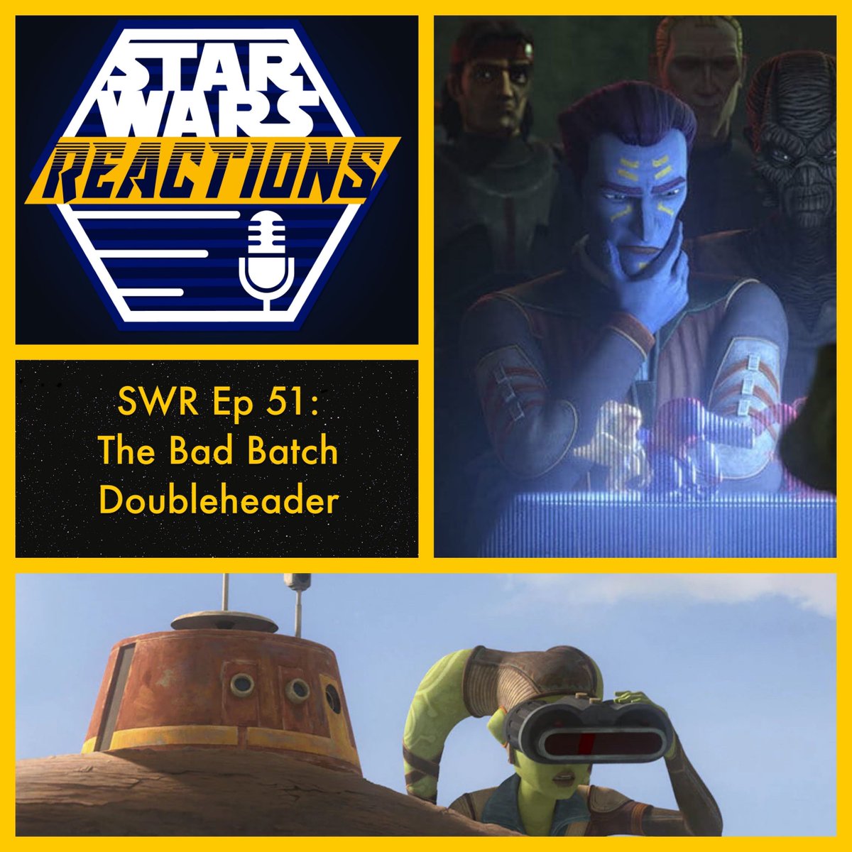SWReactionsPod's tweet photo. SWR Ep 51: Th… https://t.co/W81qkOpkLZ Hosts @taharris121079 &amp; @david_modders breakdown the newest episodes of #TheBadBatch, #CommonGround &amp; #DevilsDeal! Plus an all new #PsychologyCorner! This is your place for elegant discussion for a more civilized age! https://t.co/oNpDtwTaab