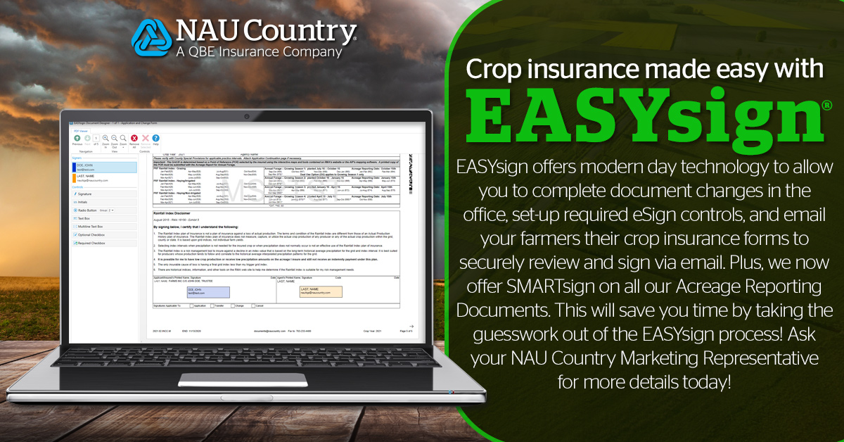 naucountry's tweet photo. Crop insurance made easy with EASYsign®. Learn more at https://t.co/jIRQgGpe4g. #NAUCountry #QBENA #EASYsign #SMARTsign #AcreageReporting #Farming #CropInsurance #Agriculture https://t.co/ne7dsIKRh2