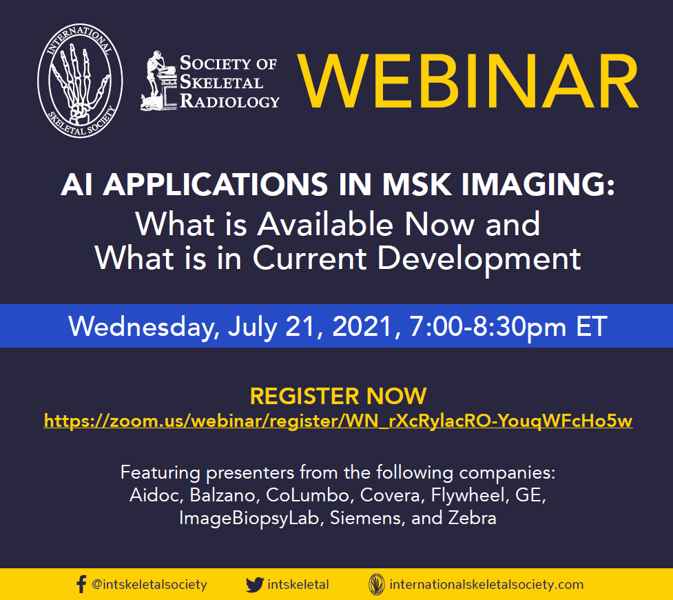 If you want to know more about AI  MRI Spine Interpretation with CoLumbo, watch our presentation at the Society of Skeletal Radiology webinar. It is online Wednesday, July 21 7:00 pm EST.
