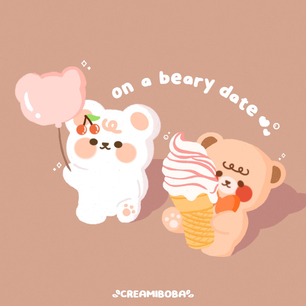 creami_boba's tweet photo. out on a beary date🧸🎈#cuteart #kawaiiart https://t.co/1z7oEBIKhL