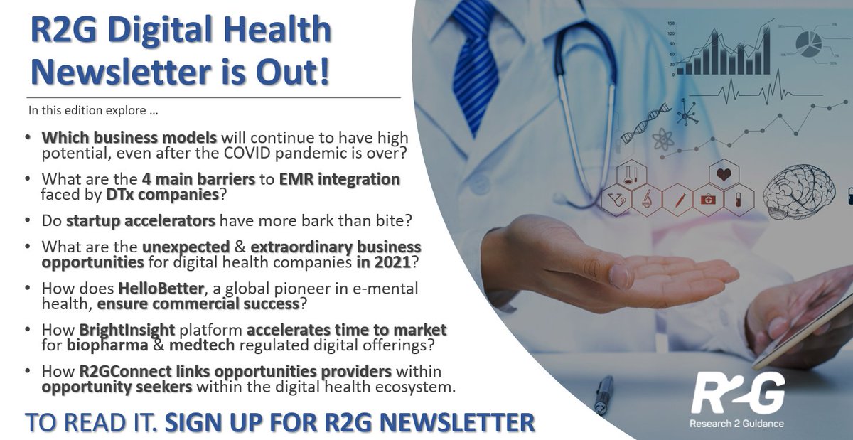 r2guidance's tweet photo. R2G Digital Health #Newsletter is Out!
Explore the digital health landscape with us!
Sign Up For R2G's #Newsletter: https://t.co/CY8to7i3bP and you will receive a copy of it!
#digitalhealth #digitalhealthmarketwatch #telemedicine #mentalhealth #emental #innovationmanagement https://t.co/4iiNcORdnB