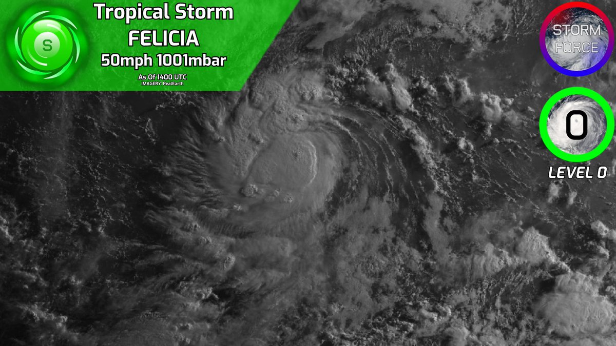 ForceTracking's tweet image. #Tropical storm #Felicia has  been named in the #PacificOcean this morning. The storm could peak as a #hurricane as it moves east and out to sea.