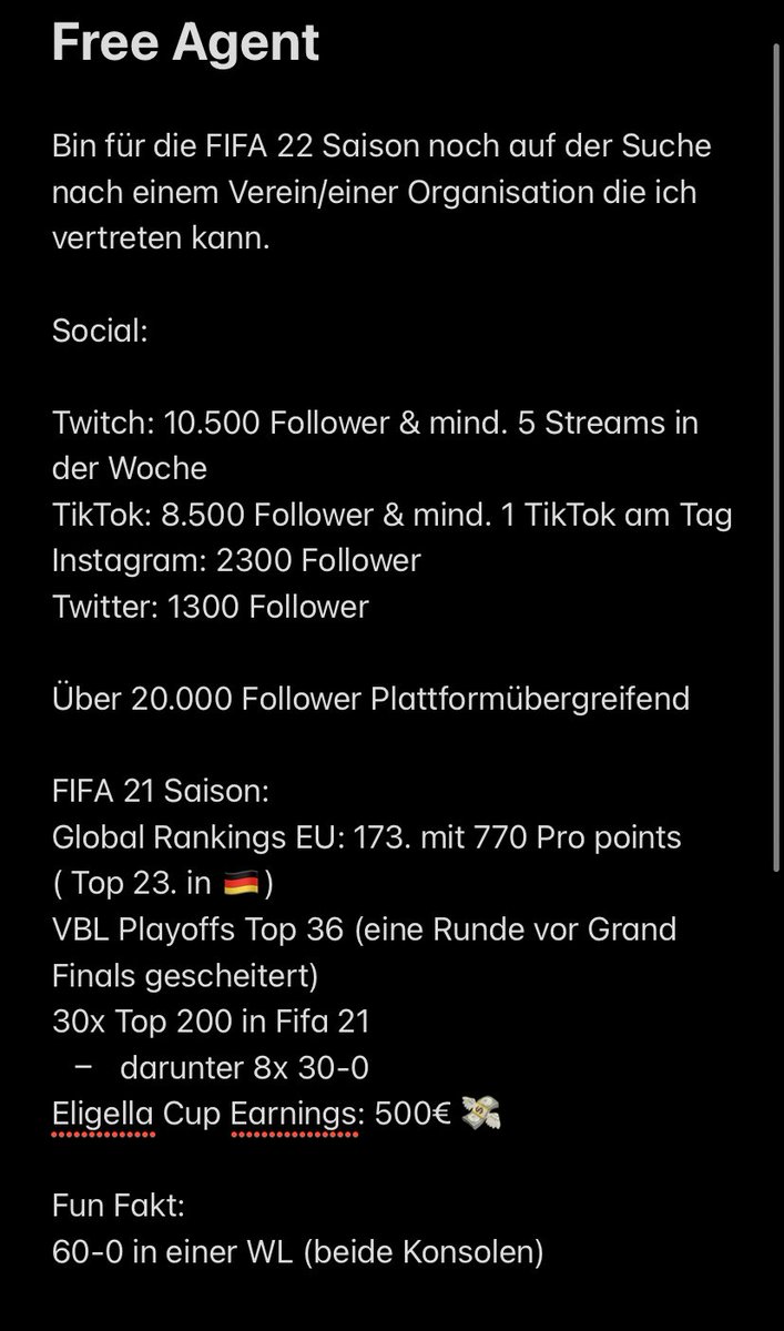 xpazzoo's tweet image. Bin nach meiner ersten richtigen Saison FIFA eSport immer noch Free Agent &amp;amp; daher auf der Suche für die neue FIFA 22 Saison

Wäre dankbar über Retweets ❤️
