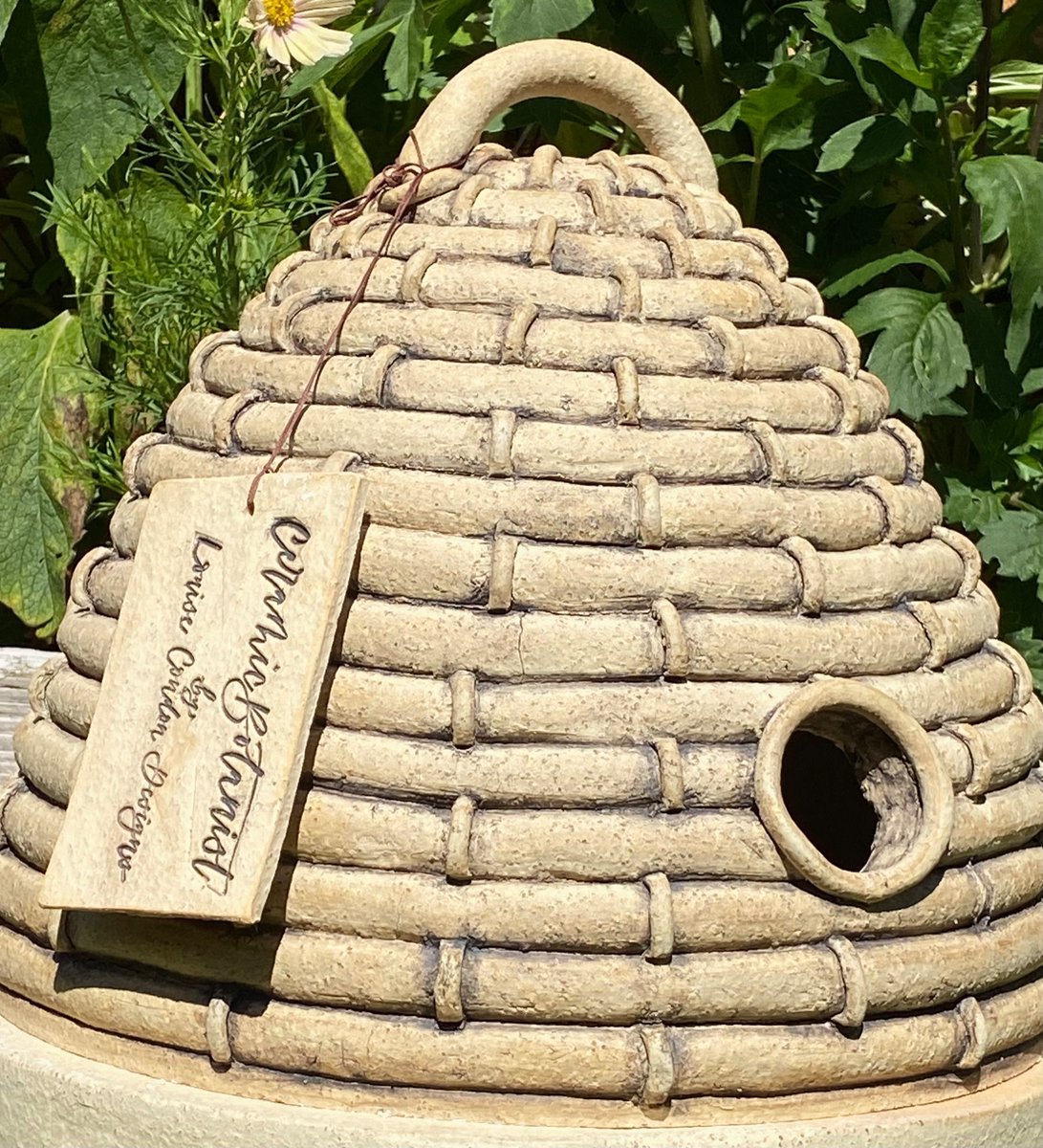 CeramicBotanist's tweet photo. One very large Bee skep and botanical base for a display at  Tatton Park flower show next week. @The_RHS 
#cheshire #bees #flowershow #ceramics #botanical #savethebees #Chestertweets https://t.co/8E9M4L5rXc