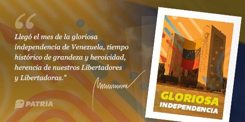 🗣️ ¡𝐓𝐨𝐦𝐚 𝐍𝐨𝐭𝐚!✍️ 🇻🇪 Continúa la entrega del bono Gloriosa Independencia enviado por nuestro Presidente @NicolasMaduro a través de la Plataforma Patria. La entrega tendrá lugar entre los días #8Jul al #16Jul #LaPatriaEsNuestraAmérica