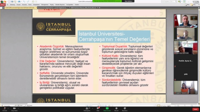 Fakültemiz Kalite Temsilcileri tarafından 14.07.2021 tarihinde akademik ve idari personel ile lisans öğrencilerimize yönelik YÖKAK Kurumsal Dış Değerlendirme Programı ve içeriği ile ilgili çevrimiçi bilgilendirme toplantısı yapılmıştır.