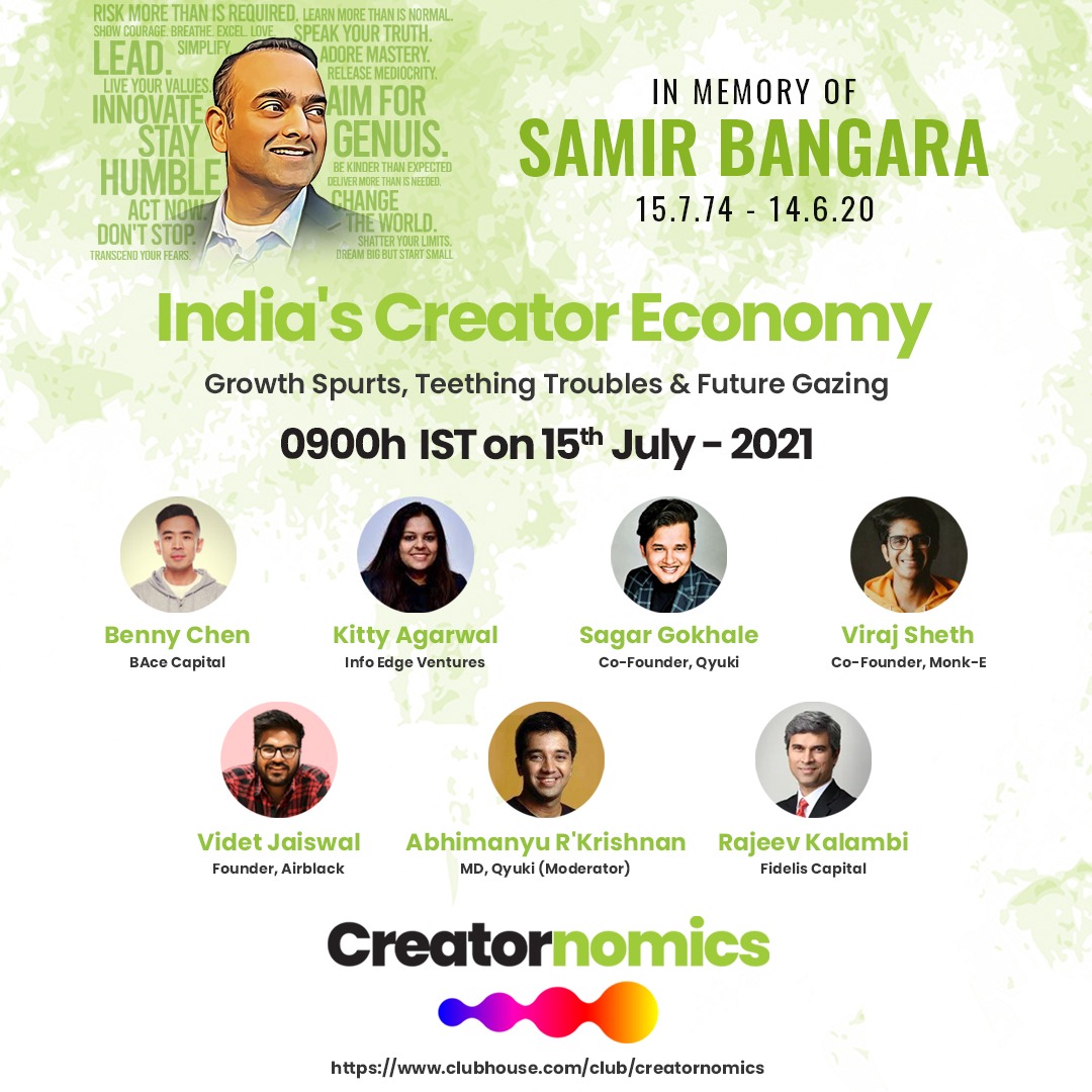 MyQyuki's tweet photo. Founders and leading investors discuss the growing creator economy in India, challenges in business models, infrastructure, lessons from overseas markets and future-gazing on how this space will play out.
#QyukiFoundersDay #Creatornomics https://t.co/FaRvYakIJg