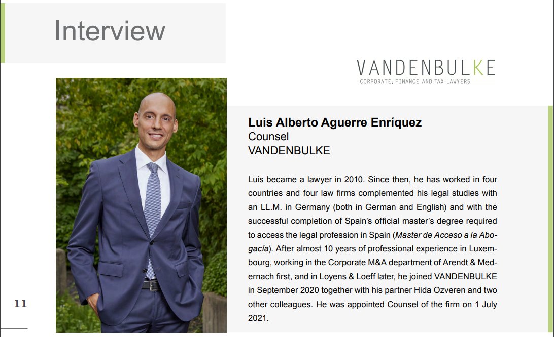 VDBLaw's tweet photo. The second issue of the magazine of the Spanish Financial Forum by @CamaraBelux is out and it features an interview to our newly appointed Counsel Luis Aguerre Enríquez!

Read the full interview in the following links to the #SFFMagazine:

https://t.co/JqamDCYrd5 https://t.co/ZiH9jORVza