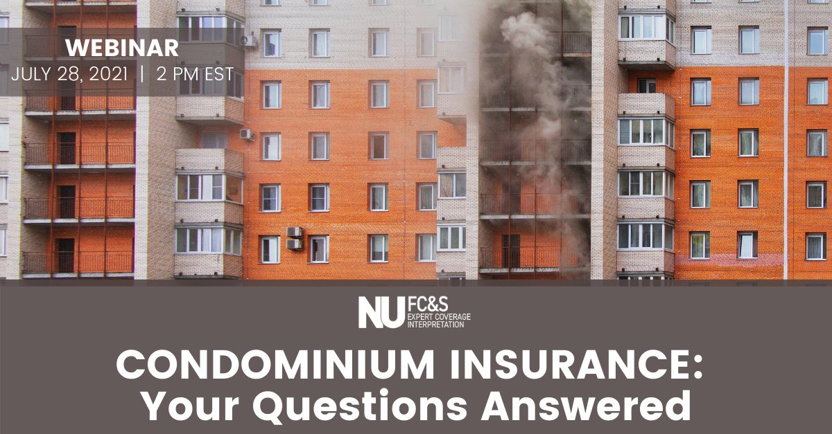 FCS_Coverage's tweet image. FREE Webinar! Our previous webinar held on June 23, "Condominiums: Who Insures What" provided info on many common questions. We received more than 100 questions from our audience. Join our experts as they answer many of those questions. Register here: ow.ly/ZnnP50FvT8J