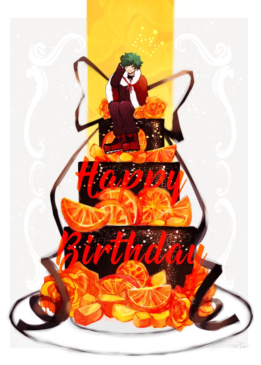 緑谷出久 「お誕生日おめでとう!大好き!!
#緑谷出久生誕祭2021
#緑谷出久誕生祭202」|ゆん子のイラスト