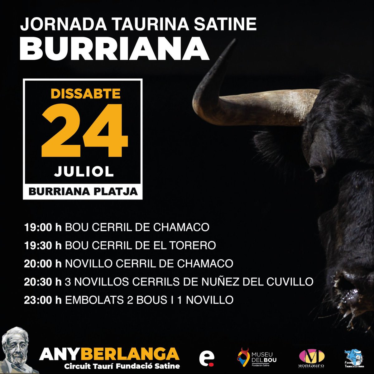 🟠 No te puedes perder la próxima cita del Circuit Taurí Fundació Satine, el sábado 24 de julio en la playa de Burriana

#AnyBerlanga
#CircuitTauríFundacióSatine
#MuseudelBou