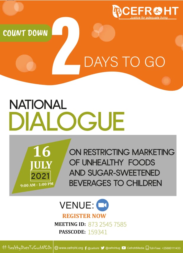 geoffobbo13's tweet photo. Under Uganda's Children Act welfare of the child takes precedence including over corporate interests of the food industry whose unrestricted advertisement targeting children is leading to increase in NCDs like Diabetes &amp; cancer.
Join CEFROHT the discussion https://t.co/z7GJJ8511i https://t.co/kfR0MgWRwT