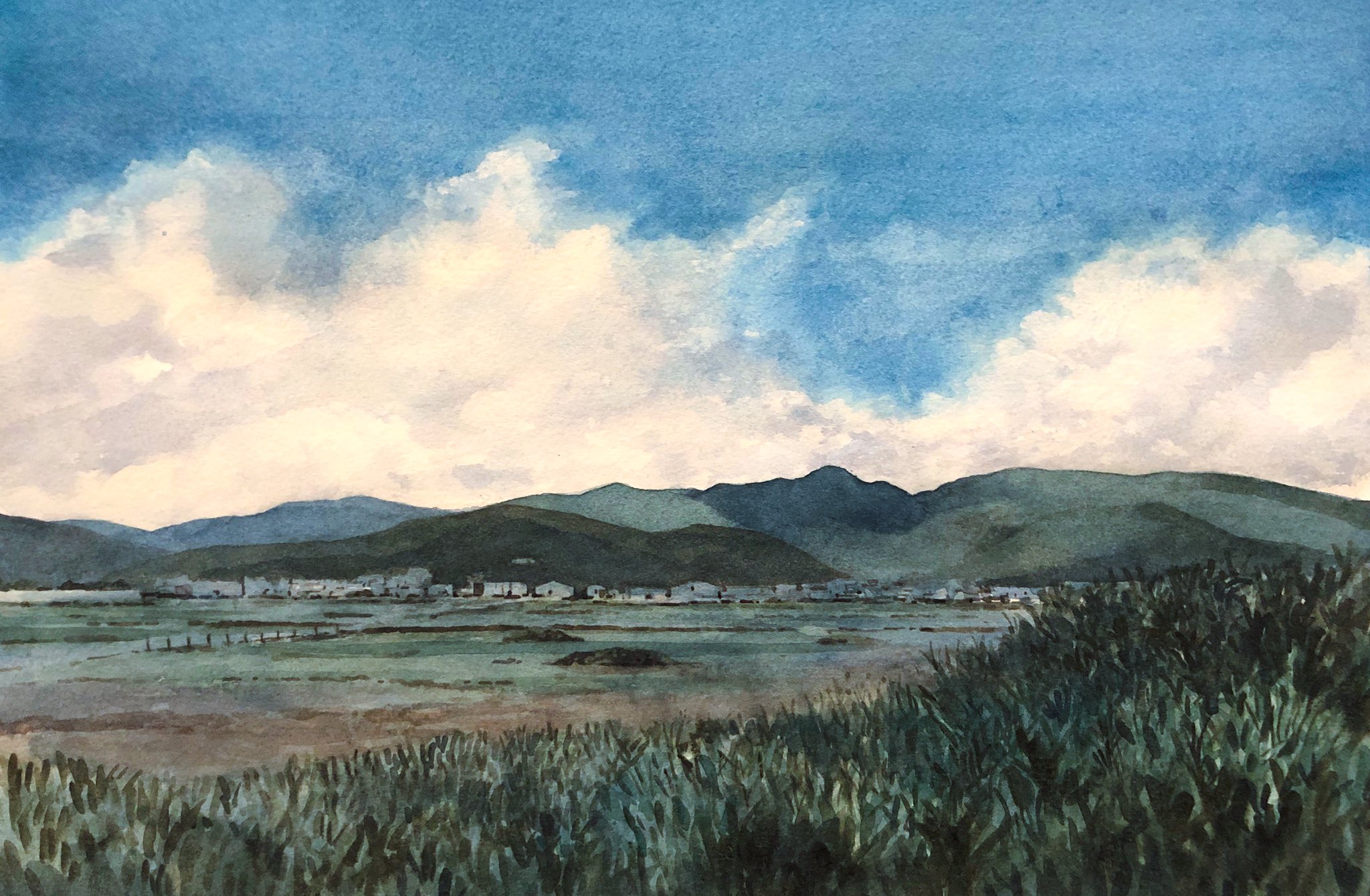 Mouen 夏の予感 Watercolor 水彩画 風景画 透明水彩 Landscape たつの市 T Co Tiftpqbxmr Twitter