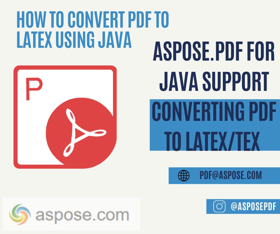 AsposePDF's tweet image. Aspose.PDF for Java presents the possibility of converting PDF files to LATEX/TEX format programmatically using Java library

docs.aspose.com/pdf/java/conve…
#pdftolatex #pdftotex #asposepdfforjava
1 мин.