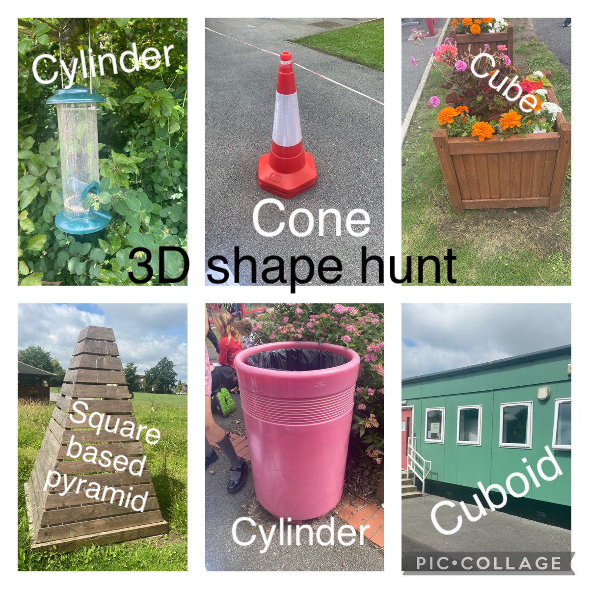 MrsConstable91's tweet photo. We have been on a 3D shape hunt around the school grounds! The children were excellent at spotting all of the 3D shapes! @BoothferryPS https://t.co/VH6HotXnUJ