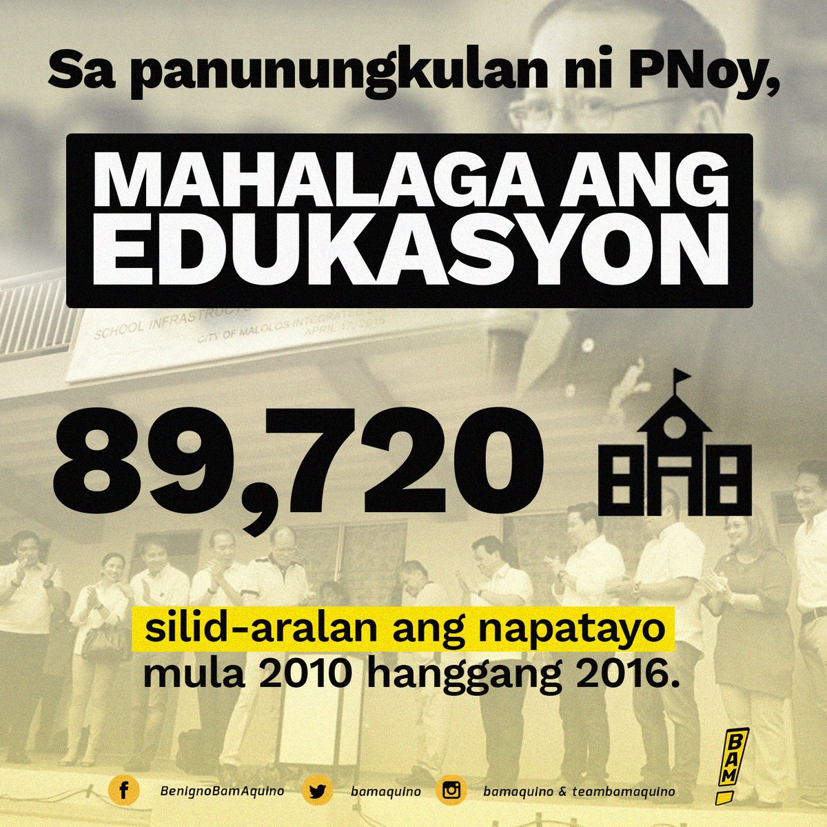 Humarap sa matinding hamon at pagbabago ang sektor ng edukasyon noong nanunungkulan si PNoy.  Ngunit hindi ito naging hadlang para punan ang pangangailangan ng mga kabataan sa kanilang karapatan na makapag-aral at makapagtapos. #SalamatPNoy