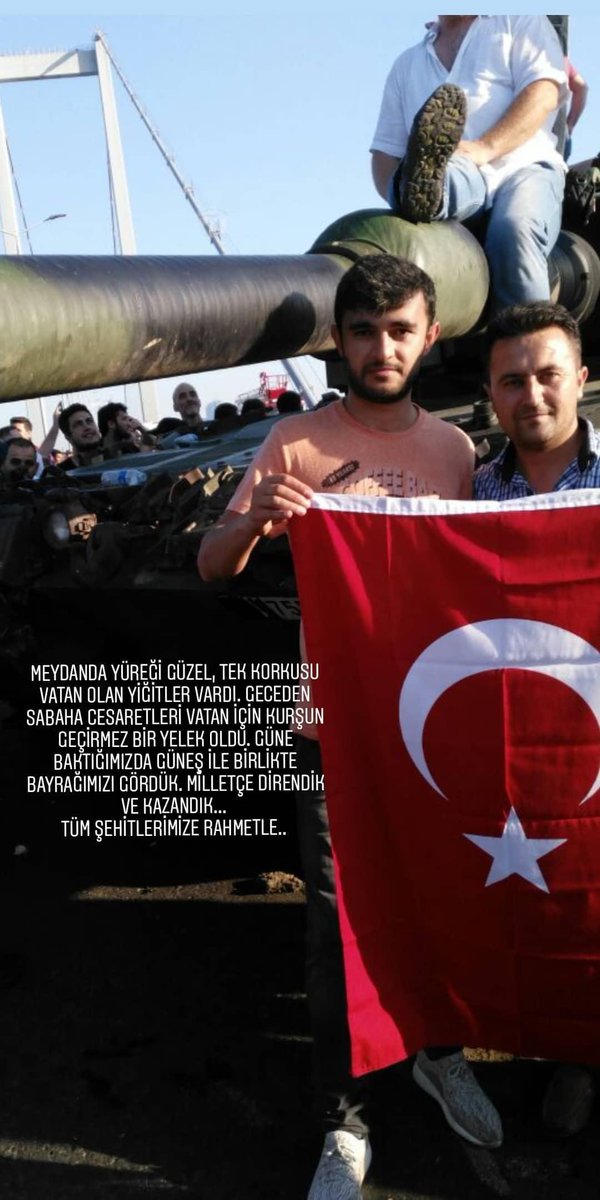 #15Temmuz gecesi biz 'FETÖ DEVLETİNE' direndik. Şükür Milletçe bu girişimi bertaraf ettik. Bugün 'AİLE-ŞİRKET DEVLETİNE' direniyoruz. Muhalifiz diye vatan millet sevdamızı sorgulayanları ahlak terazisine koyar tartarız.Şehitlerimize rahmet gazilerimize sağlık afiyet diliyorum.