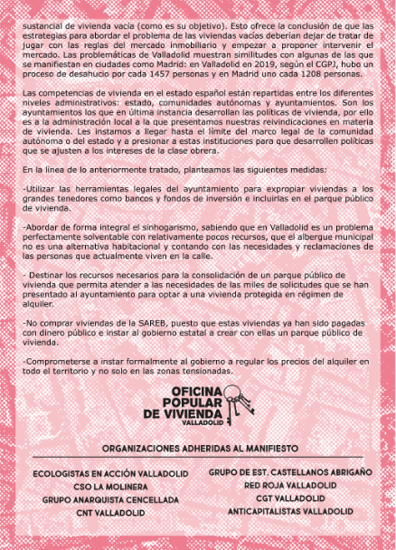 SVValladolid's tweet photo. Este es el manifiesto de nuestra campaña  Casa para todas junto con las organizaciones de la ciudad que se han adherido a él https://t.co/2jQEUQSARj