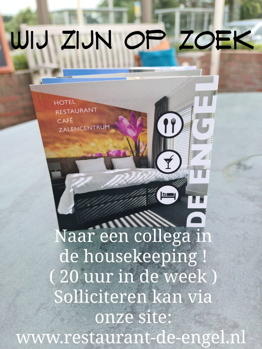 Versterking gezocht in ons  team voor de housekeeping. Sollicitatie via restaurant-de-engel.nl of telefonisch 0252 211880. #housekeeping <a href="/DeEngelLisse/">Restaurant de Engel</a>