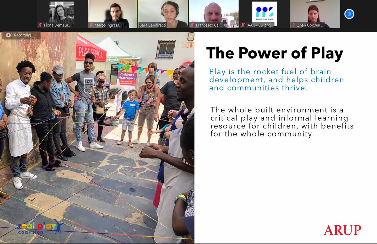 Starting off our third panel is Dr. SARA CANDIRACCI, (<a href="/SCandiracci/">sara candiracci</a>)Associate Director, Inclusive and Resilient Cities Lead at ARUP. She is addressing the topic of Real Play Coalition: Partnering to Reclaim the Value of Play in Cities.

#Gamification #Play #Community